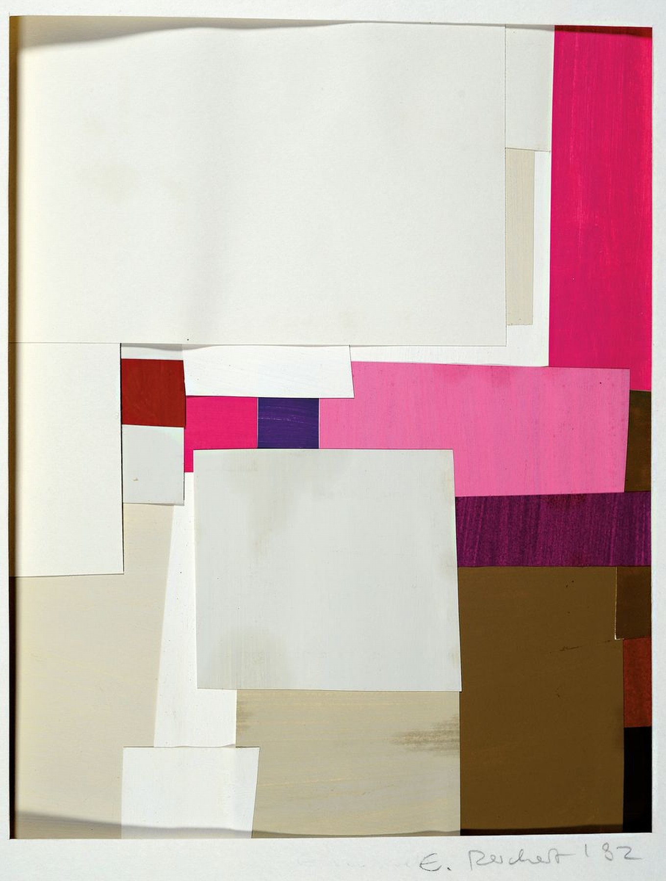 Detail a: Elisabeth Reichert, 1940-2012, Konvolut aus 4 abstr. Collagen, je sign., dat., unter PP, gesamt ca. 42x35 cm