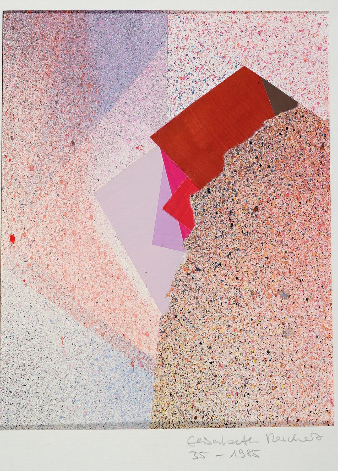 Detail b: Elisabeth Reichert, 1940-2012, Konvolut aus 4 abstr. Collagen, je sign., dat., unter PP, gesamt ca. 42x35 cm