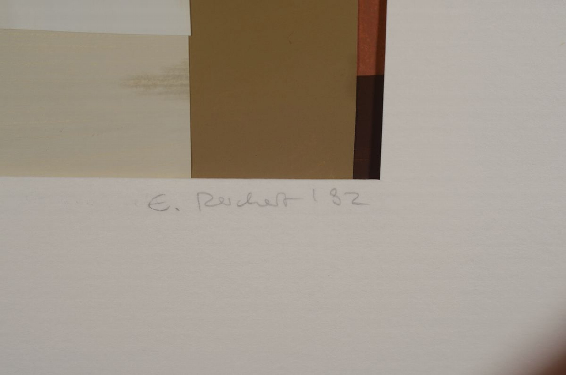 Detail e: Elisabeth Reichert, 1940-2012, Konvolut aus 4 abstr. Collagen, je sign., dat., unter PP, gesamt ca. 42x35 cm