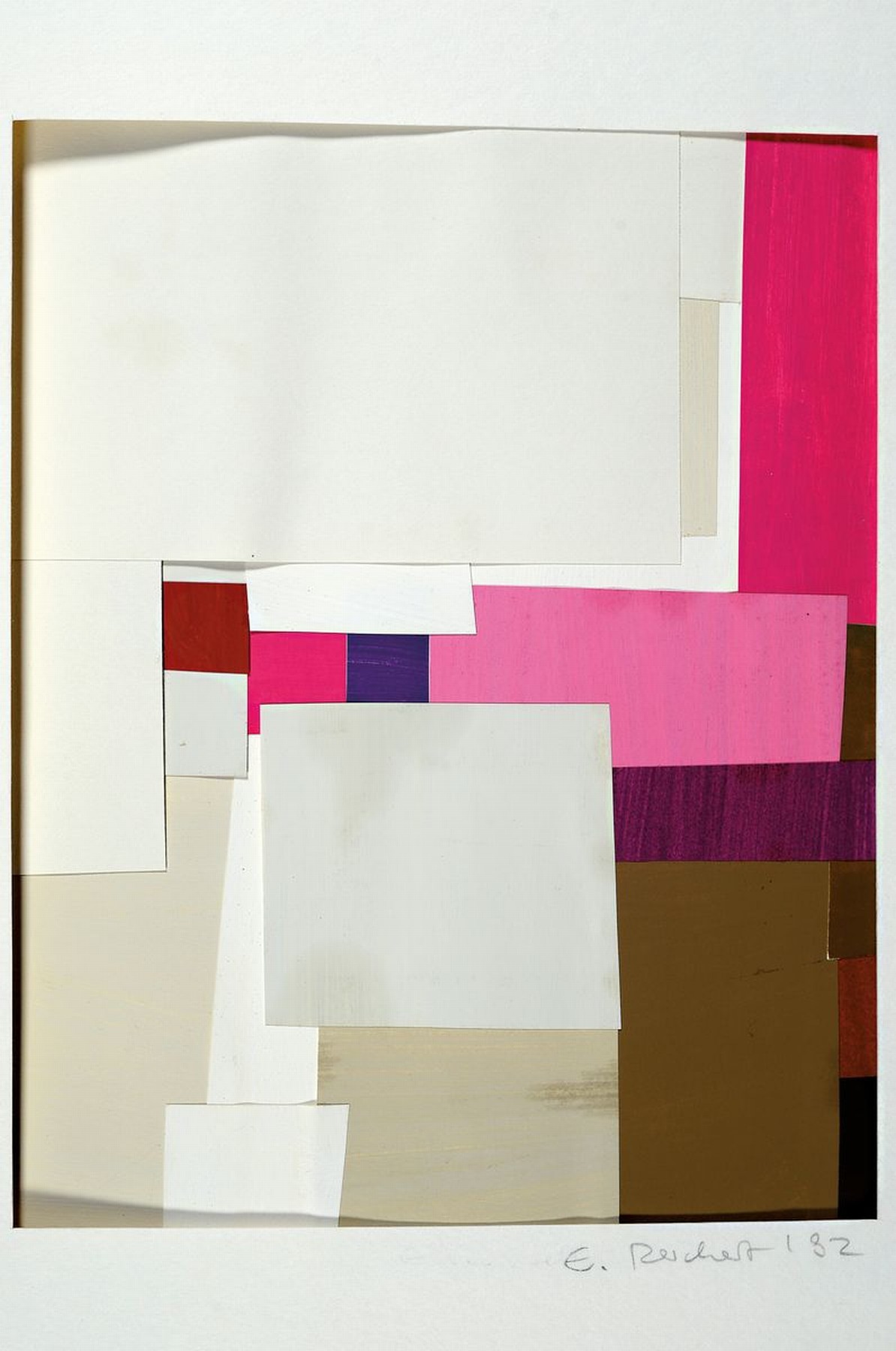 Detail l: Elisabeth Reichert, 1940-2012, Konvolut aus 4 abstr. Collagen, je sign., dat., unter PP, gesamt ca. 42x35 cm