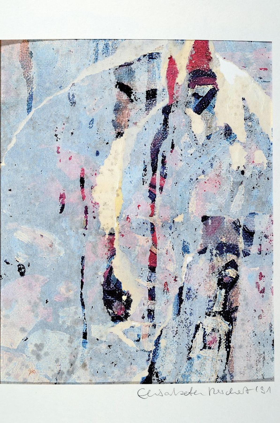 Detail n: Elisabeth Reichert, 1940-2012, Konvolut aus 4 abstr. Collagen, je sign., dat., unter PP, gesamt ca. 42x35 cm