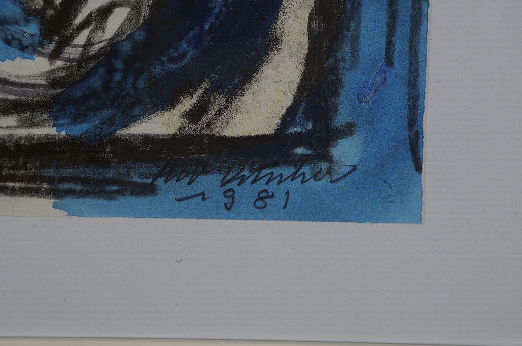 Detail a: Otto Ditscher, 1904 Neuhofen - 1987 ebenda, Paar Frauenakte, Komposition in blau, Aquarell/Bleistift auf Papier, rechts unten signiert u. datiert ...