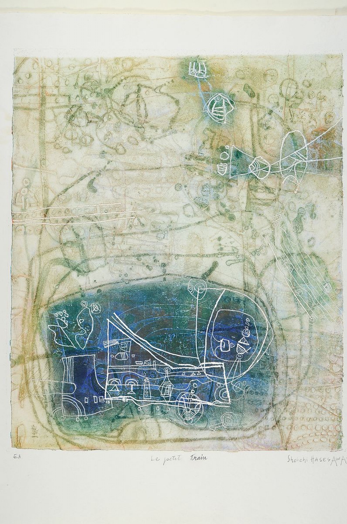 Detail k: Shoichi Hasegawa, geb. 1929, "Le petit train", Farbradierung, num. e.a., rechts unten sign., ca. 76x57 cm