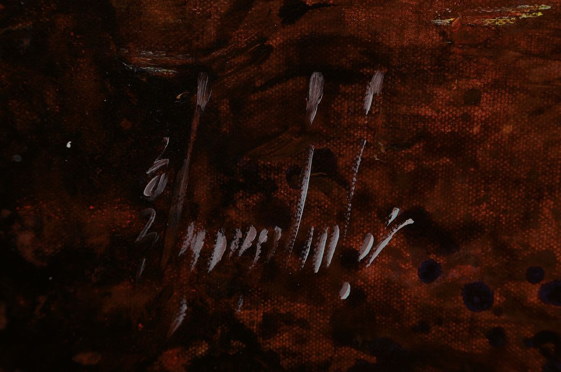 Detail a: Abbas Al-Mosawi, geb. 1952 Bahrain, Blick auf die ruhige See mit Segelschiffen und Booten beim farbenprächtigen Sonnenuntergang, Acryl/Lwd, ...