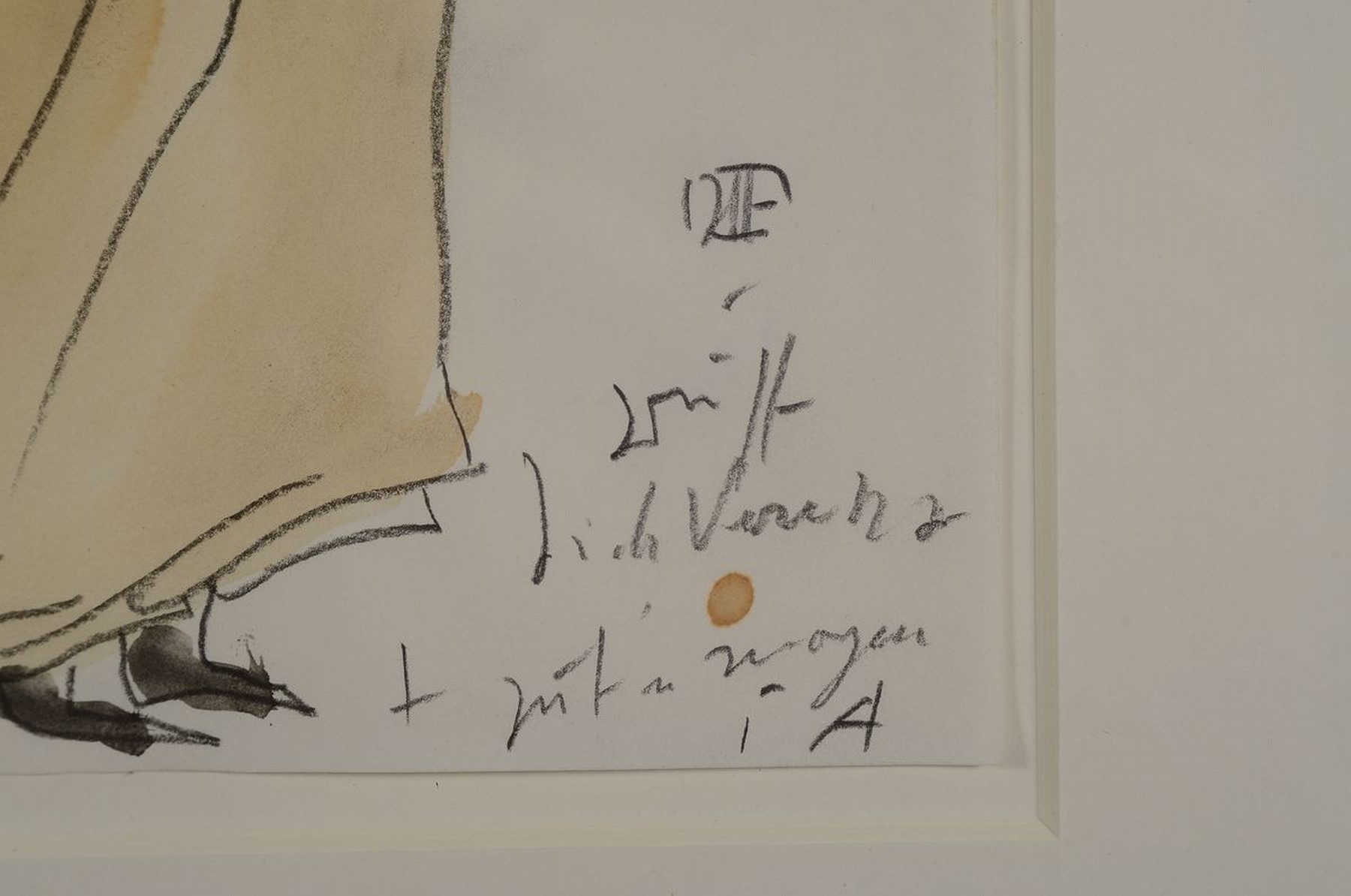 Detail a: Horst Janssen, 1929 - 1995, Aquarell auf Papier, re. unten handsigniert, mit einer Widmung versehen, rückseitig in Bleistift datiert 13.11.1989, ...