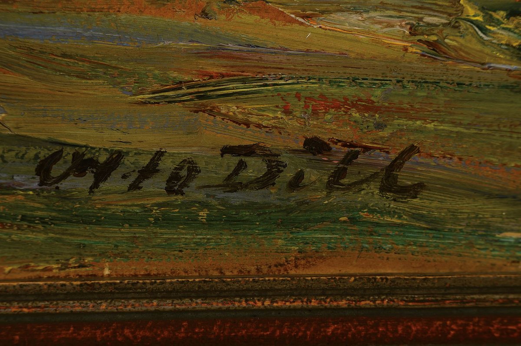 Detail a: Otto Dill, 1884 Neustadt - 1957 Bad Dürkheim , Studium an der Akademie München, Meisterschüler von Heinrich v. Zügel, am Sattelplatz, Öl/Lwd, ...