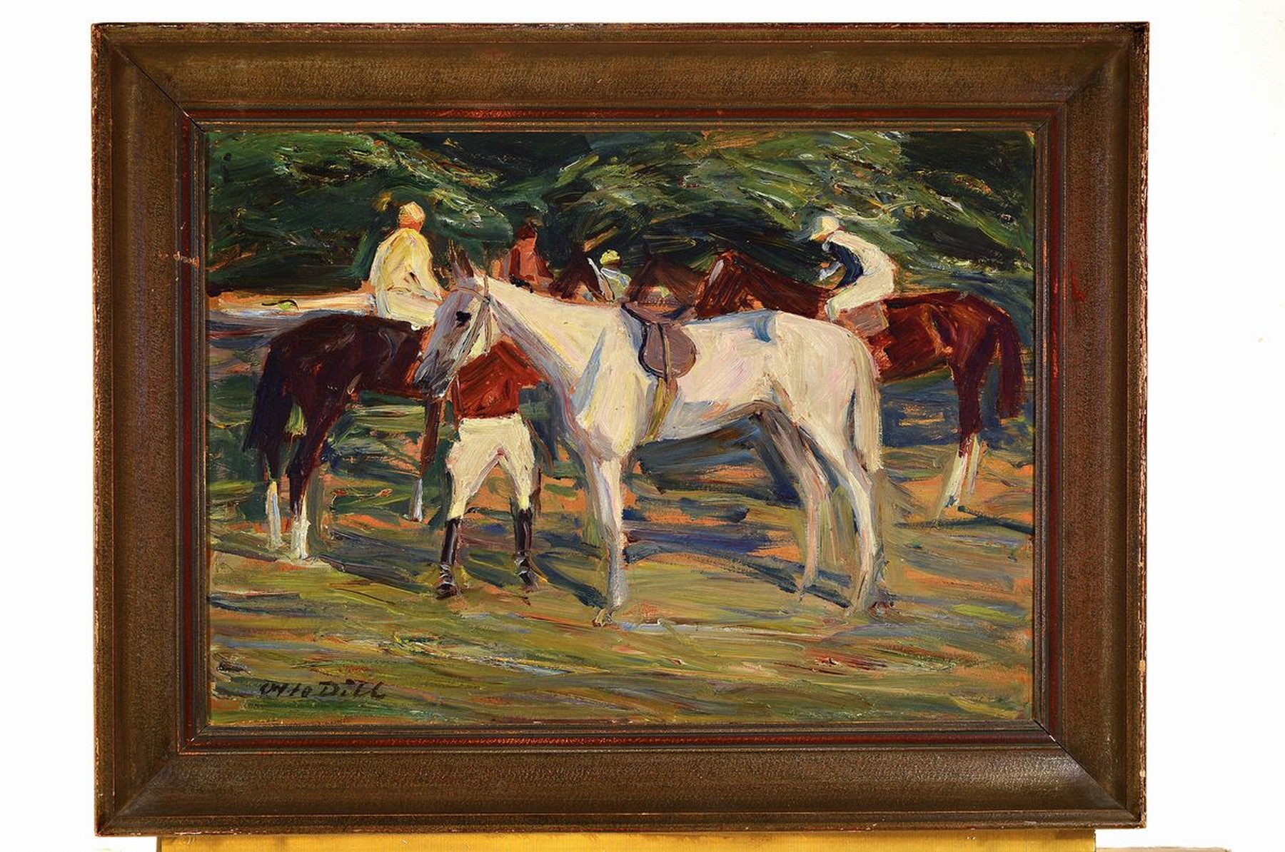 Detail k: Otto Dill, 1884 Neustadt - 1957 Bad Dürkheim , Studium an der Akademie München, Meisterschüler von Heinrich v. Zügel, am Sattelplatz, Öl/Lwd, ...