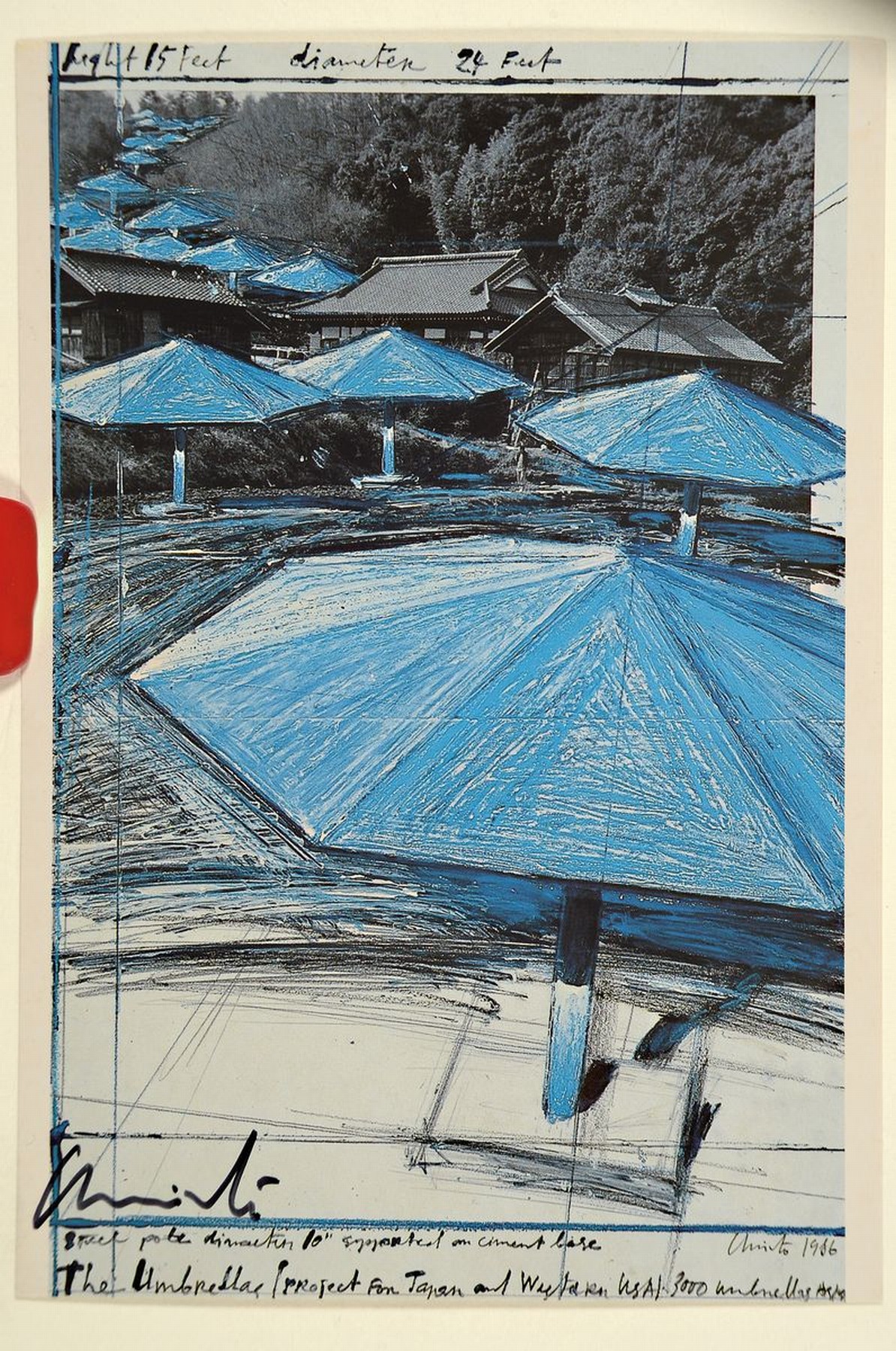 Detail k: Christo, 1935 - 2020, Multiple/Autograph, Jeanne Claude und Christo handsignierte Kunstpostkarte an Gary Sandman, selten handgeschriebene Postkarte ...