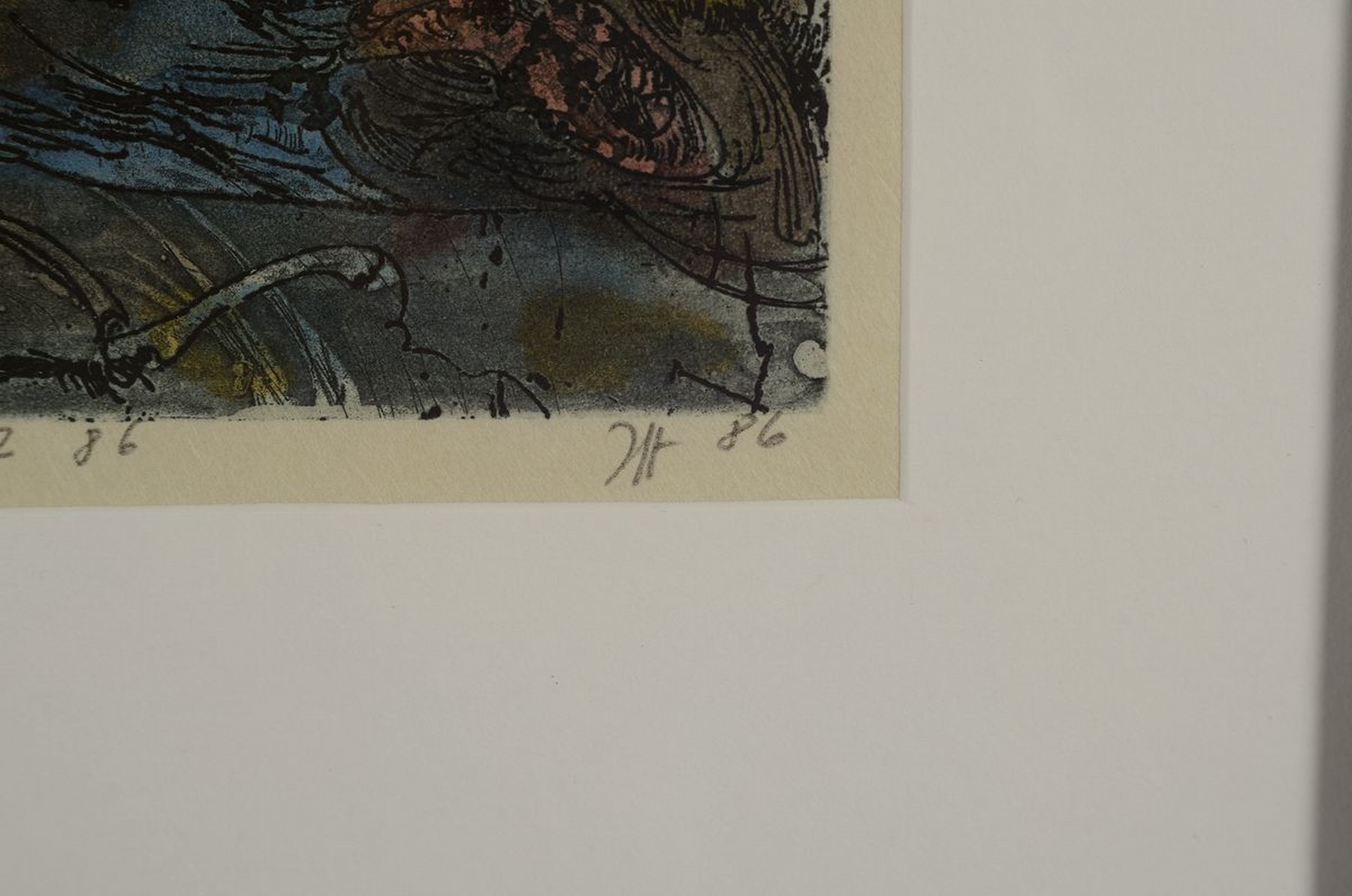 Detail a: Horst Janssen, 1929 - 1995, Aquarell über Radierung auf Japanbütten, re. unten handsigniert und dat. (19)86, zusätzlich hat Horst Janssen die ...