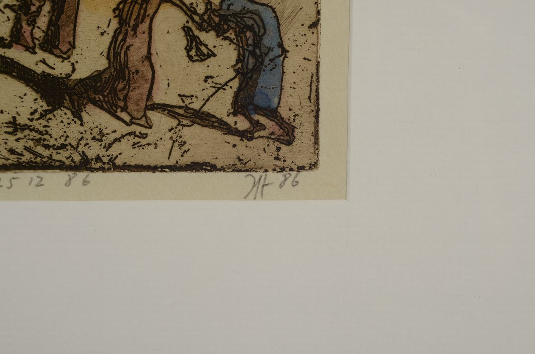 Detail a: Horst Janssen, 1929 - 1995, Aquarell über Radierung auf Japanbütten, re. unten handsigniert und dat. (19)86, zusätzlich hat Horst Janssen die ...