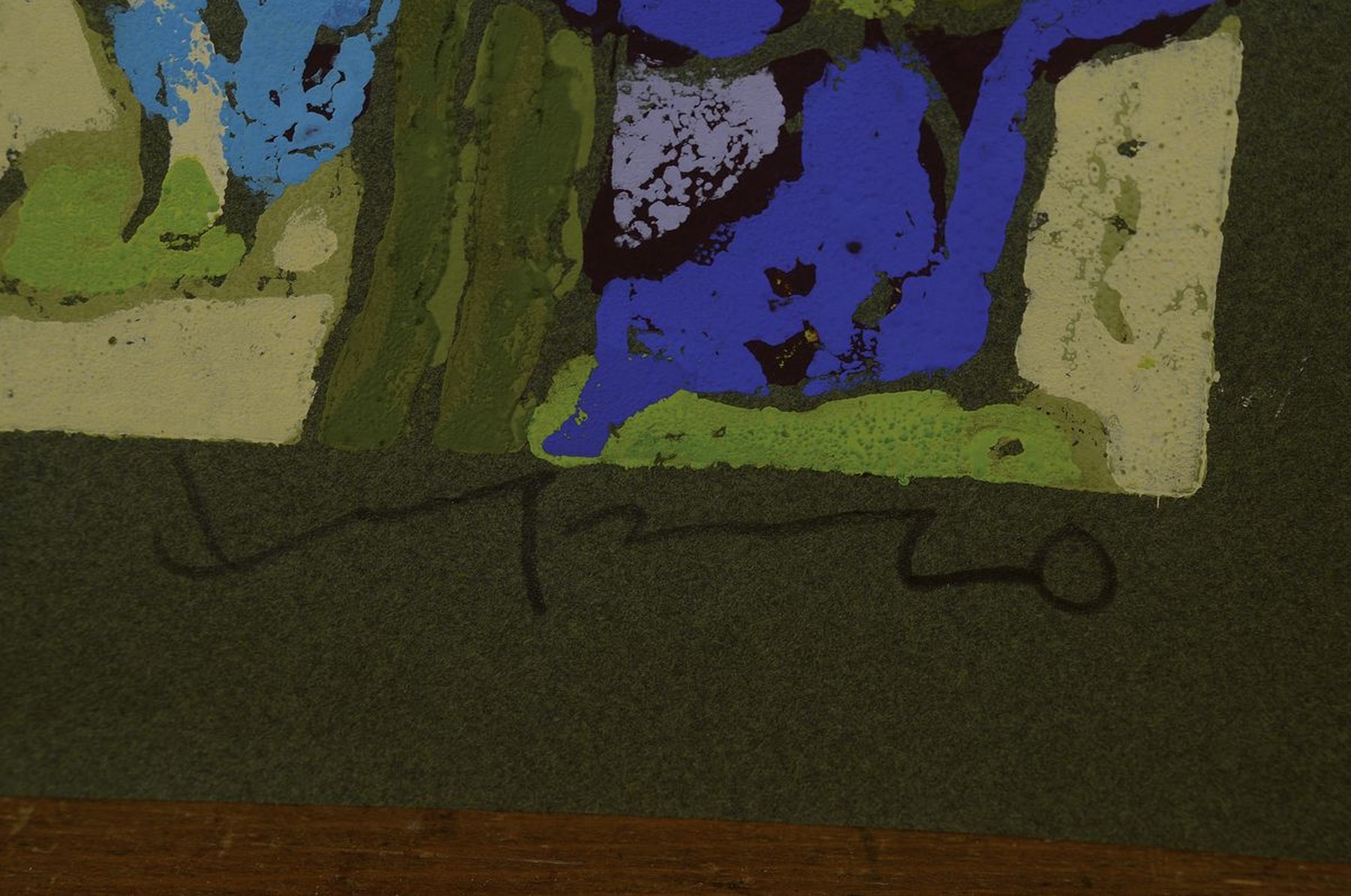 Detail l: Klaus Fussmann, geb. 1938 Velbert, Farblinolschnitt, Blumen im Garten, sign., num. 40/60, ca. 36x26 cm