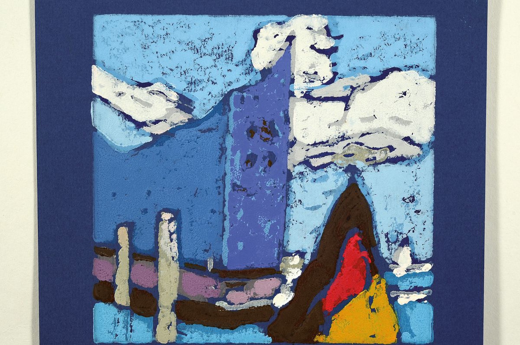 Detail k: Klaus Fussmann, geb. 1938 Velbert, Farblinolschnitt Hamburg Elbphilharmonie, sign., num. e.a., ca. 19x18,5 cm
