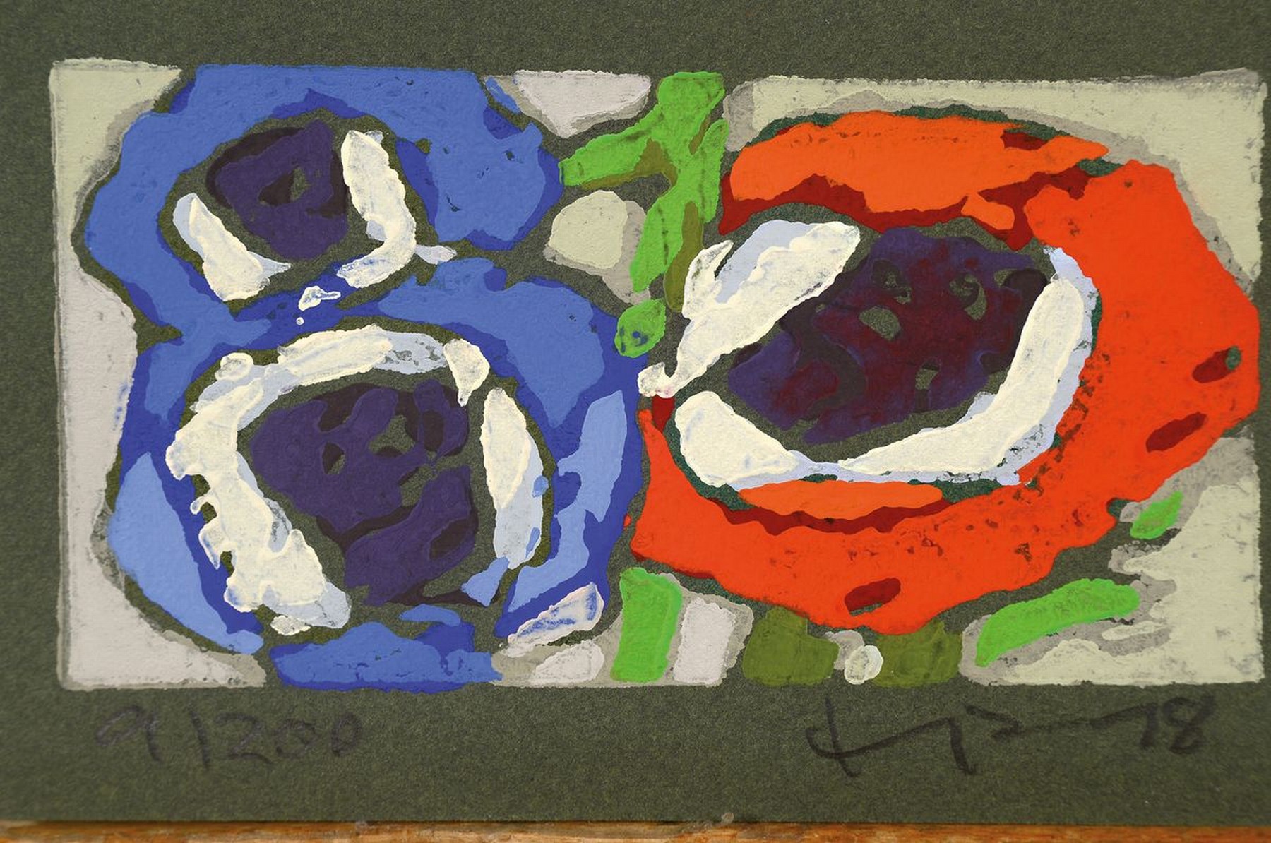 Klaus Fussmann, geb. 1938 Velbert, Farblinolschnitt Anemonen, sign., num. 9/200, ca. 10x15,5 cm