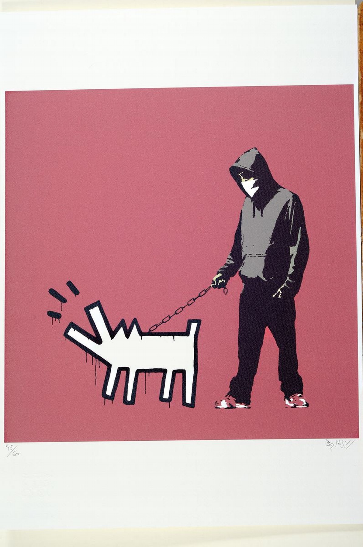 Detail k: Banksy, geb. 1974 Bristol, Lithografie, "Choose your weapon", sign., num. 45/60, mit Trockenstempel, ca. 50x35 cm