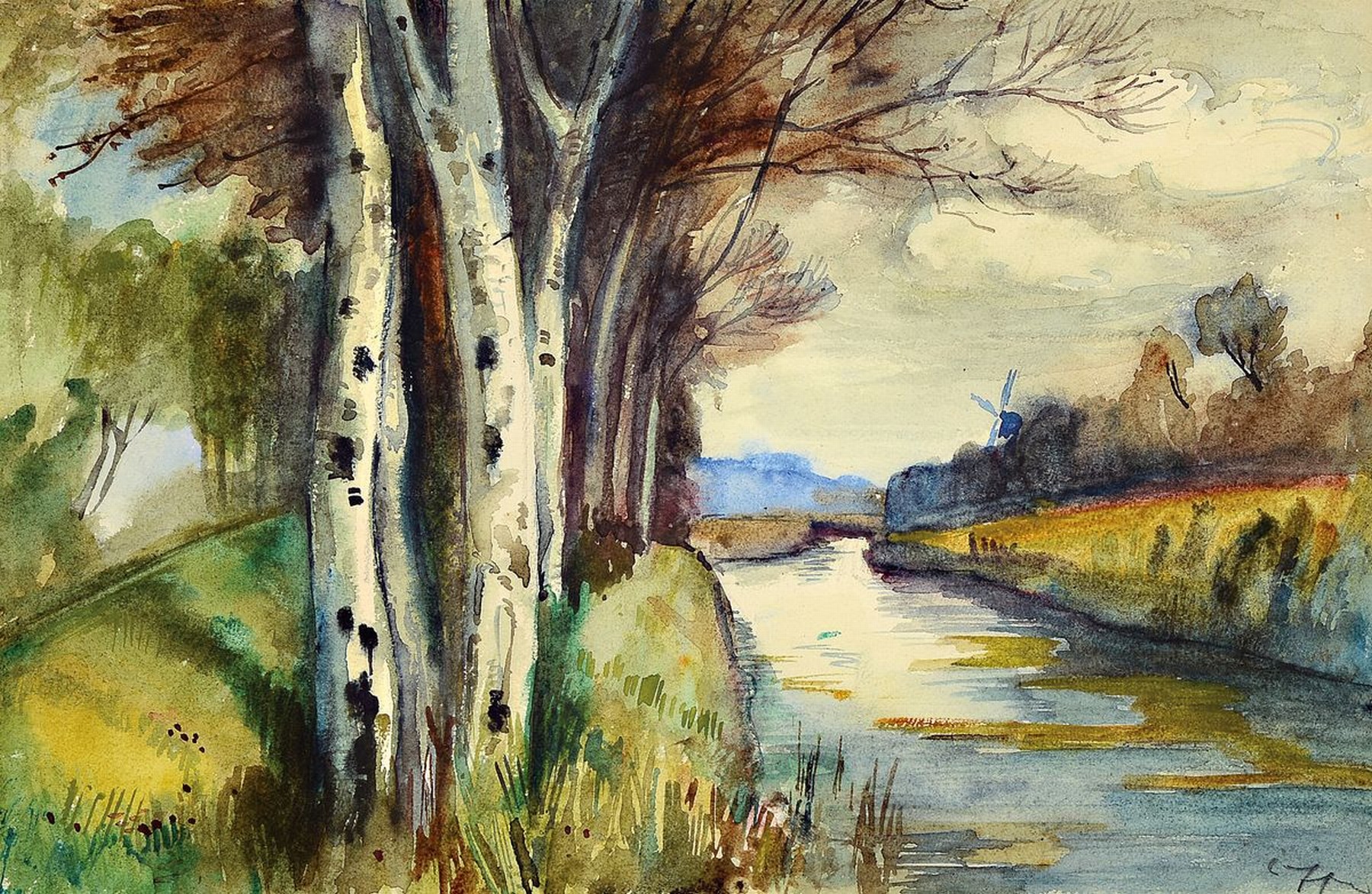Detail c: Paul Löffler, 1938-1995 Mannheim, 3 Aquarelle: 1x Höhenweg, rückseitig bez.: in Haardt, links unten signiert, ca. 19x29 cm, PP, u.Gl., R. ca. ...
