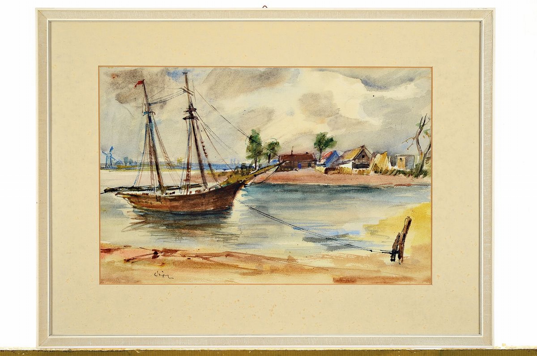 Detail k: Paul Löffler, 1938-1995 Mannheim, 3 Aquarelle: 1x Höhenweg, rückseitig bez.: in Haardt, links unten signiert, ca. 19x29 cm, PP, u.Gl., R. ca. ...