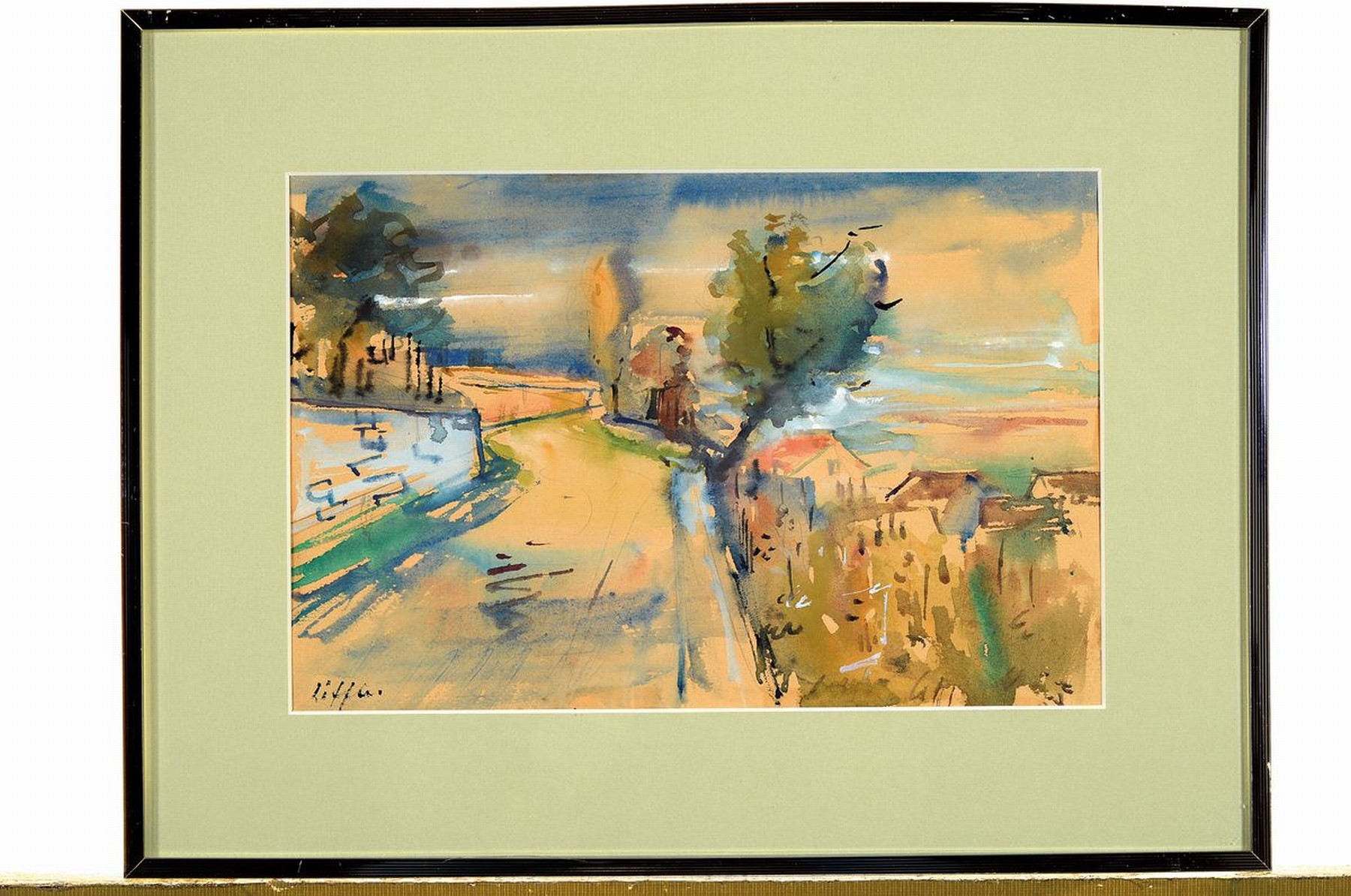 Detail l: Paul Löffler, 1938-1995 Mannheim, 3 Aquarelle: 1x Höhenweg, rückseitig bez.: in Haardt, links unten signiert, ca. 19x29 cm, PP, u.Gl., R. ca. ...