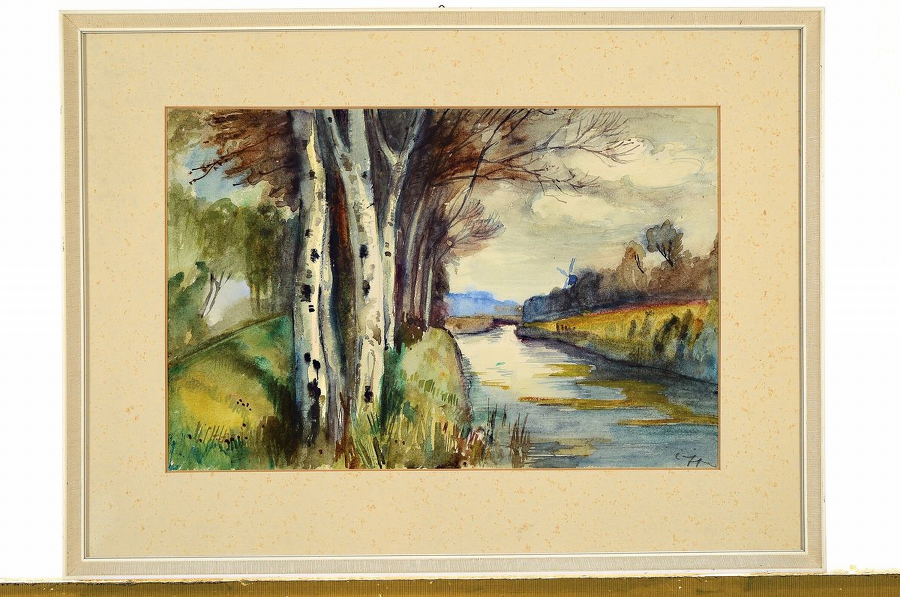 Detail n: Paul Löffler, 1938-1995 Mannheim, 3 Aquarelle: 1x Höhenweg, rückseitig bez.: in Haardt, links unten signiert, ca. 19x29 cm, PP, u.Gl., R. ca. ...