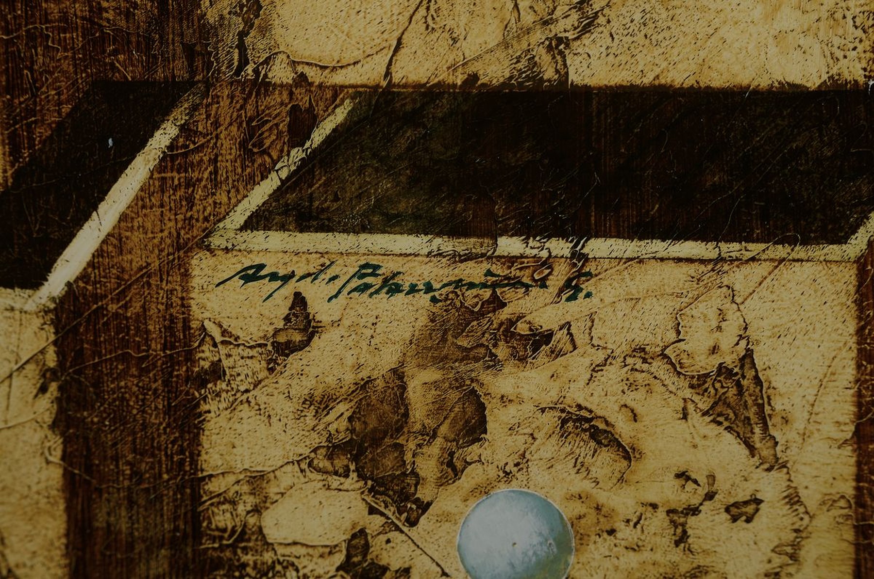 Detail a: Angelo Palazzini, geb. 1953 Casalpusterlengo/Italien, Cassetti con paesaggio al tramonto, surrealistische Komposition in der Tradition der ...