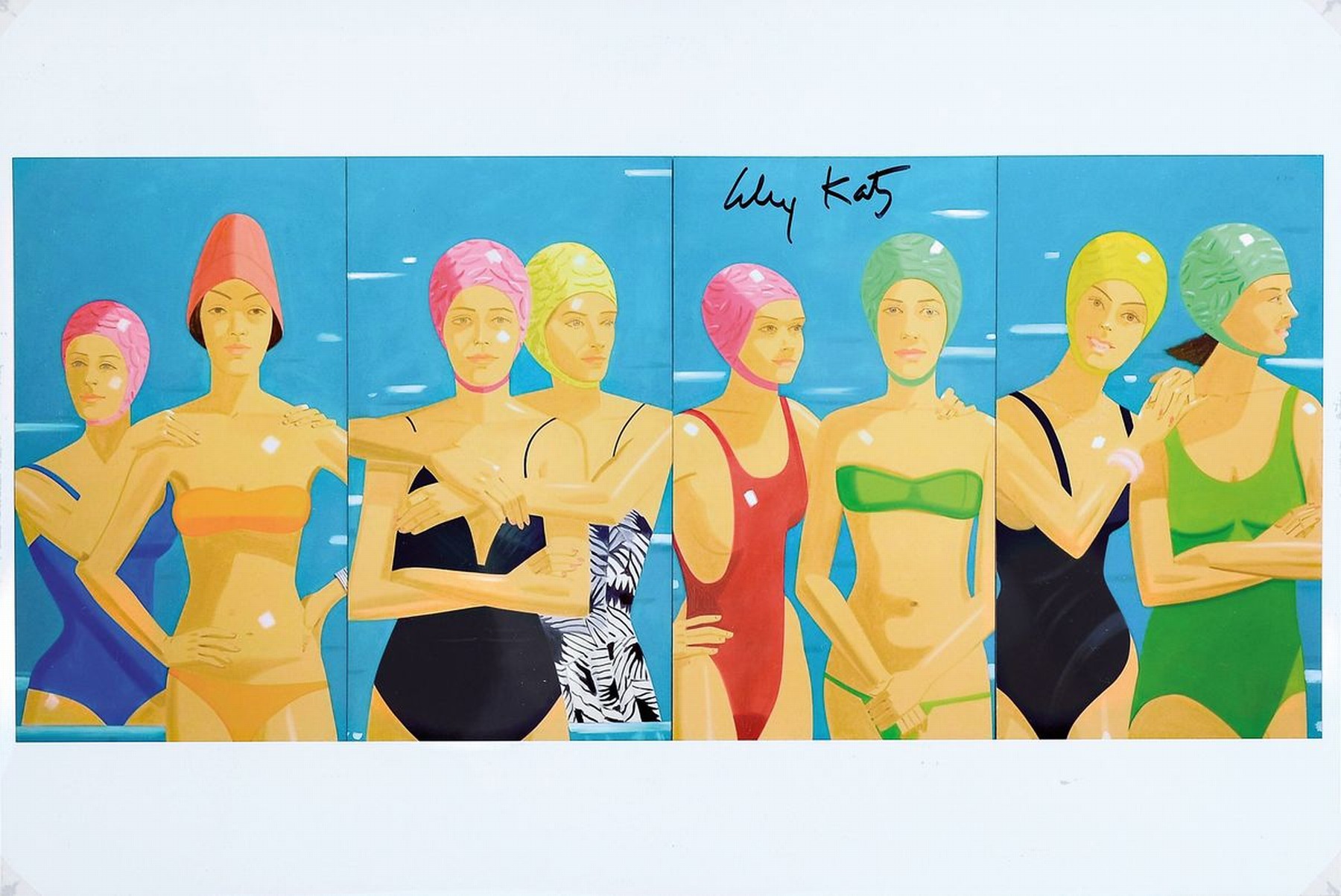 Alex Katz, geb. 1927, Digitaldruck auf Fotopapier, handsign., zwischen doppeltem Plexiglas gerahmt, Motiv ca. 20x30 cm, gesamt ca. 27x37 cm
