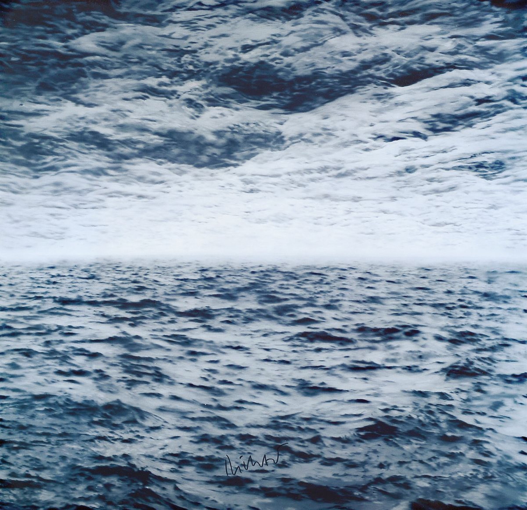 Gerhard Richter, geb. 1932, "Seestück (See- See)", Kunstdruck, Hrsg. Nationalgalerie Berlin, handsign., unter Plexiglas gerahmt, Motiv ca. ...