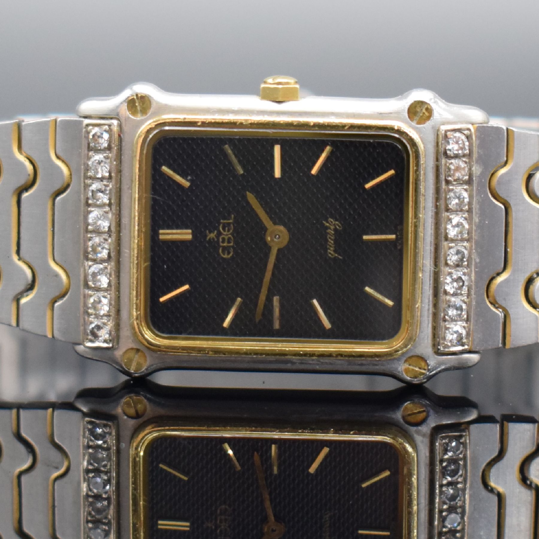 Detail a: EBEL Sport Classic Damenarmbanduhr mit Diamantbesatz, Schweiz um 1995, quarz, Ref. 181901, Edelstahl/Gold komb. inkl. orig. Gliederband, Boden 4-fach ...