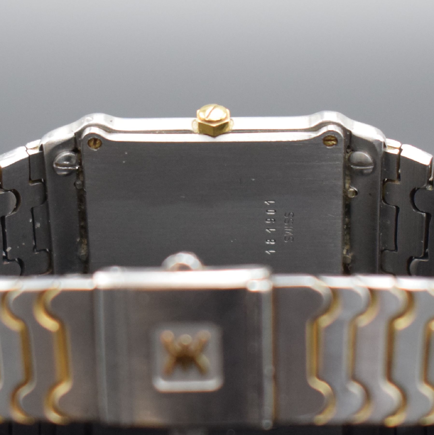 Detail e: EBEL Sport Classic Damenarmbanduhr mit Diamantbesatz, Schweiz um 1995, quarz, Ref. 181901, Edelstahl/Gold komb. inkl. orig. Gliederband, Boden 4-fach ...