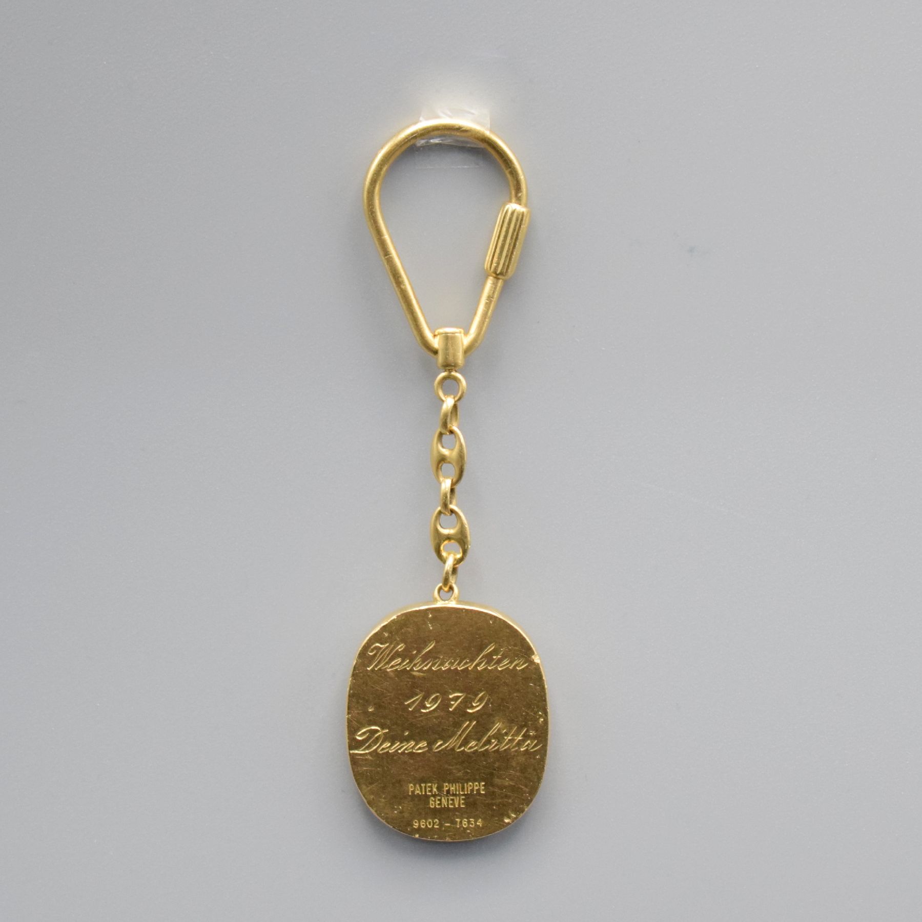 Detail b: PATEK PHILIPPE Ellipse D'or Schlüsselanhänger in GG 750/000 Referenz 9602, Schweiz lt. Widmungsgravur auf Boden um 1979, Geh. dell., ...