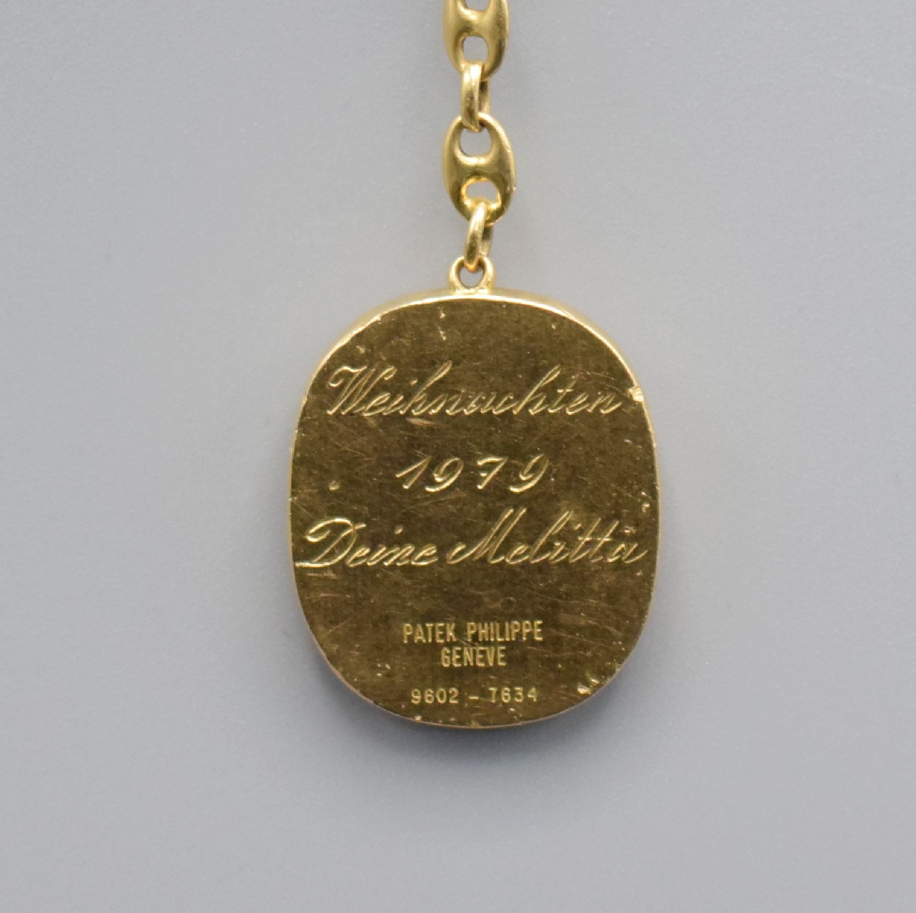 Detail c: PATEK PHILIPPE Ellipse D'or Schlüsselanhänger in GG 750/000 Referenz 9602, Schweiz lt. Widmungsgravur auf Boden um 1979, Geh. dell., ...