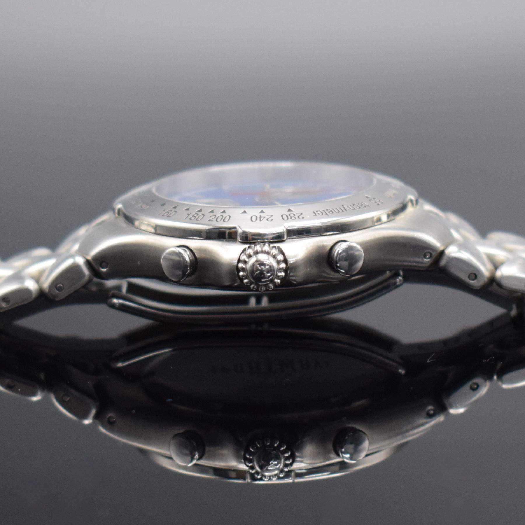 Detail g: EBEL Sportwave Herrenarmbanduhr m. Chronograph in Stahl, quarz, Ref. 9251641, Boden verschr., orig. Gliederband m. dopp. Faltschl., Lünette m. ...