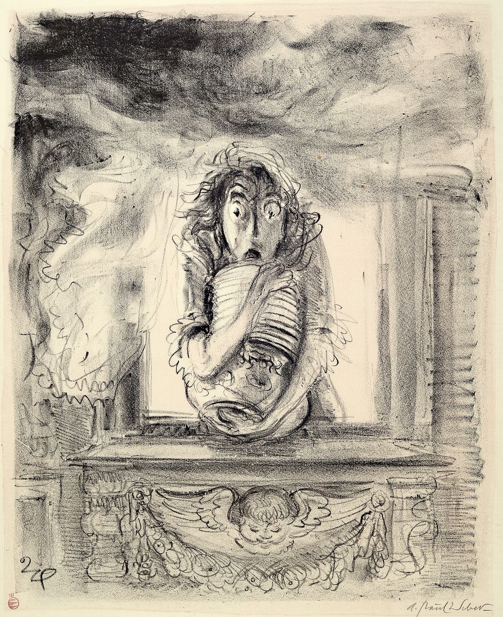 A. Paul Weber, 1893-1980, 2 Lithographien, beide handsigniert, ca. 39x31cm bzw. 45x33cm