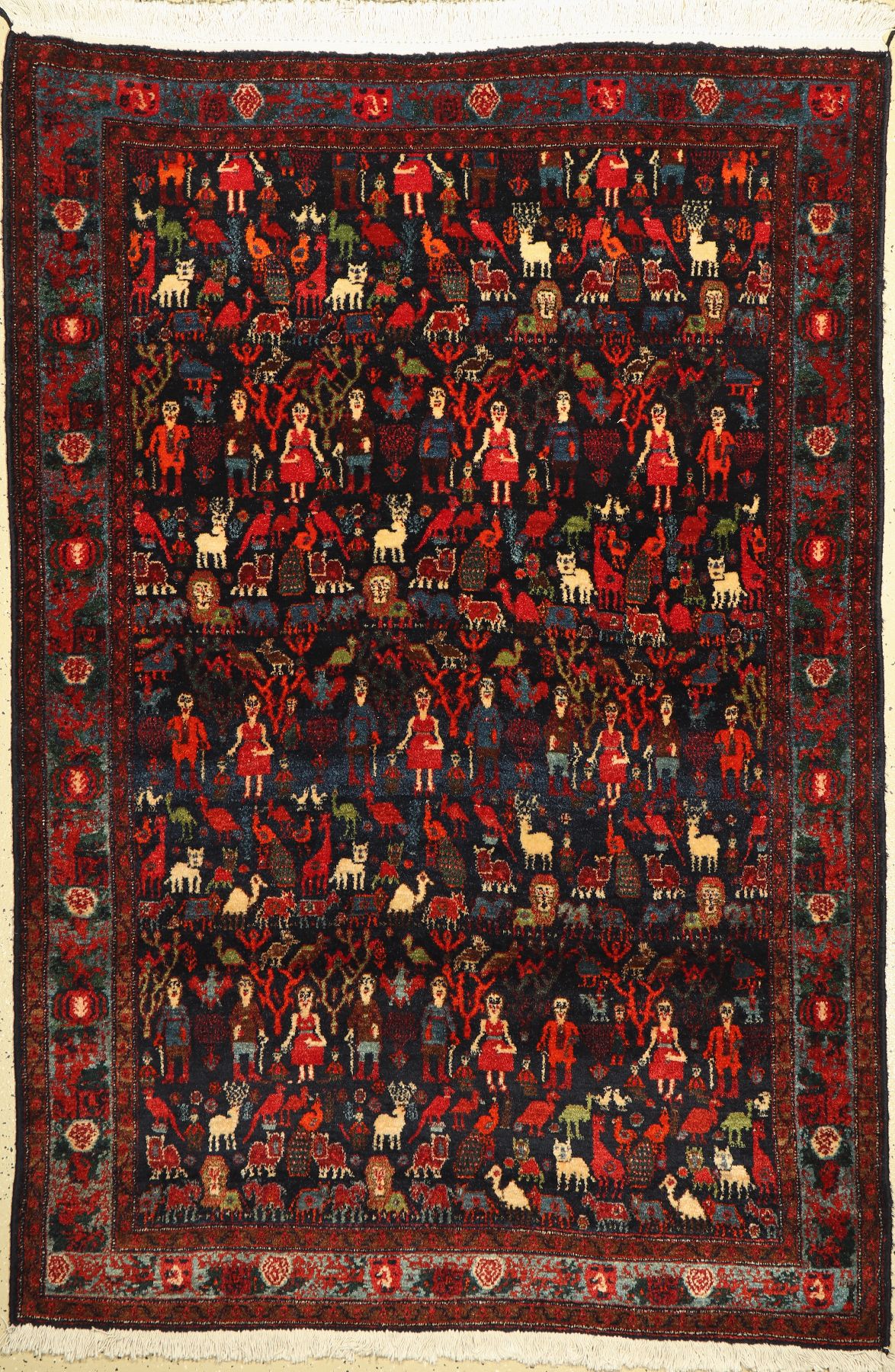 Seltener Senneh alt, Persien, um 1950, Wolle geknüpft auf Baumwolle, ca. 200 x 137 cm, EHZ: 2, Sehr guter Zustand