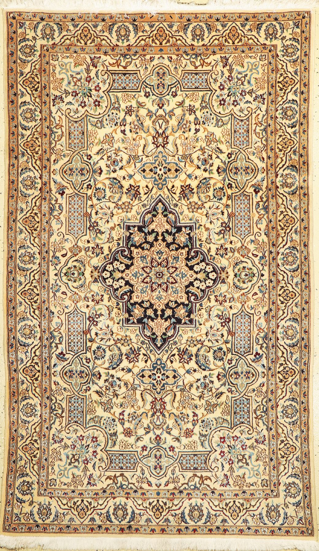 Nain fein(9 La), Persien, ca. 50 Jahre, Korkwolle mit Seide, ca. 210 x 125 cm, EHZ: 2