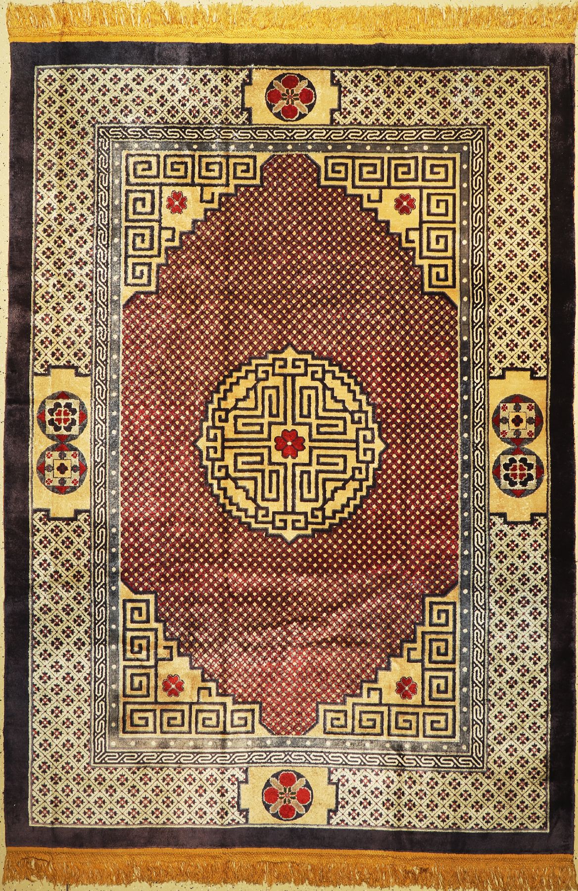 Seiden Ning-Hsia, China, um 1930, reine Naturseide, ca. 310 x 220 cm, EHZ: 2, Sehr guter Zustand