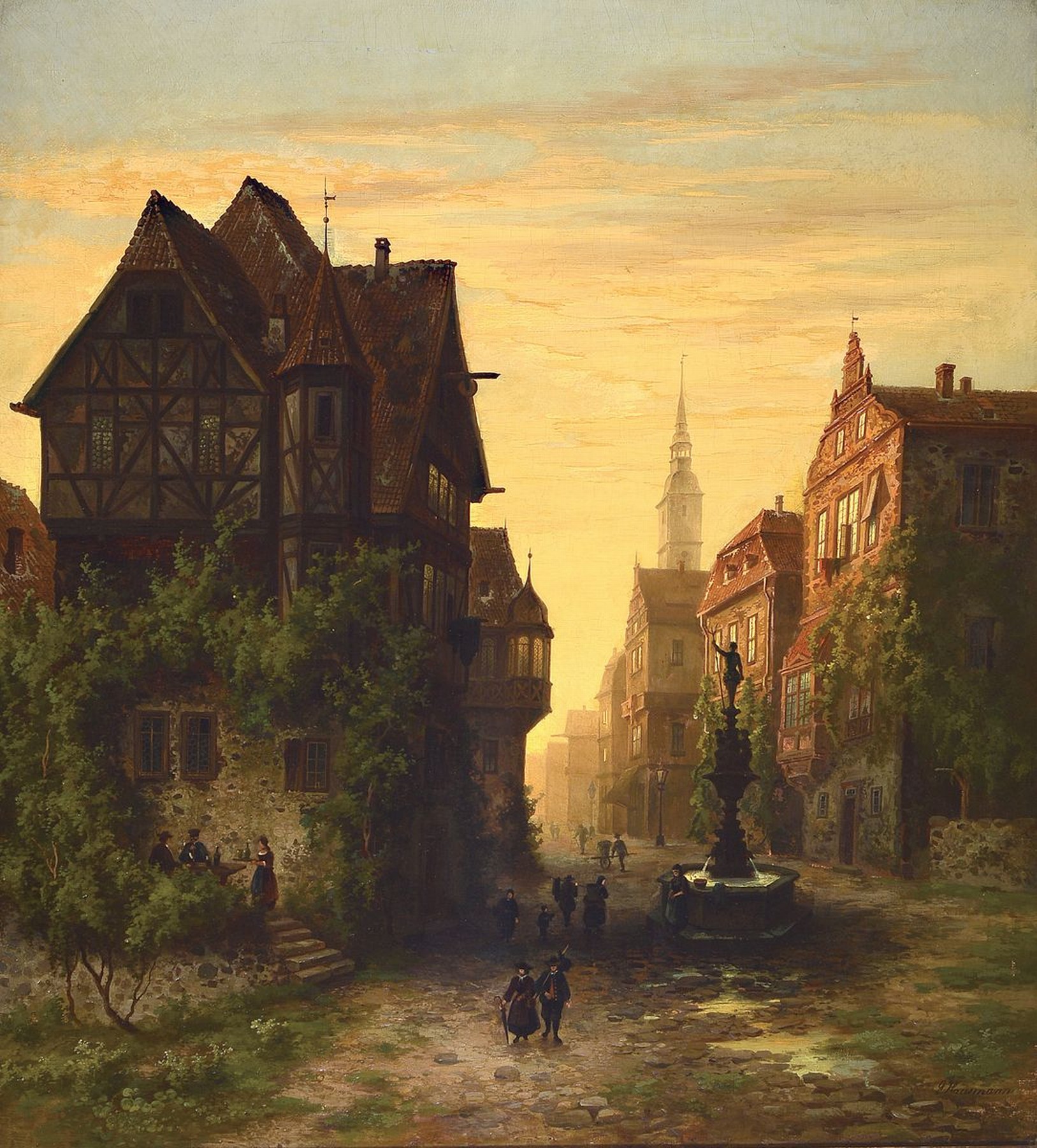 Gustav Hausmann, 1827 Barbis - 1899 Hannover , Studium beim Landschaftsmaler Edmund Koken in Hannover sowie bei Morgenstern, Zimmermann u. Seidel in ...
