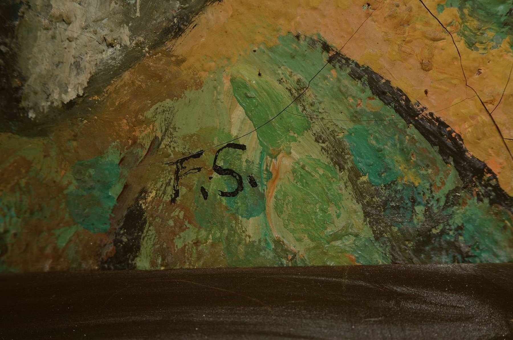 Detail a: Fritz Schaefler, 1888 Eschau/Spessart - 1954 Köln, Dorfansicht, expressiv-gestische Auffassung, pastoser Farbauftrag mit breitem Strich, Öl/Lwd, ...