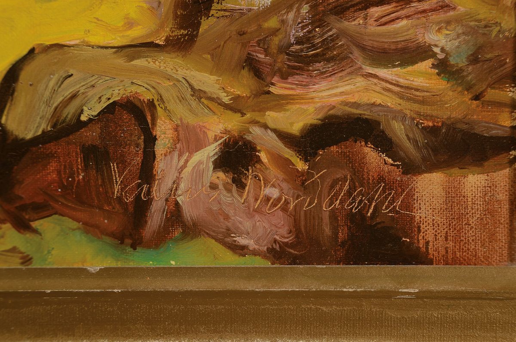 Detail a: Valur Norddahl, 1911-1967, isländischer Landschaftsmaler, expressionistische Gebirgslandschaft, wohl Studie, Öl/Lwd, signiert und dat. 62, ca. 30 x ...