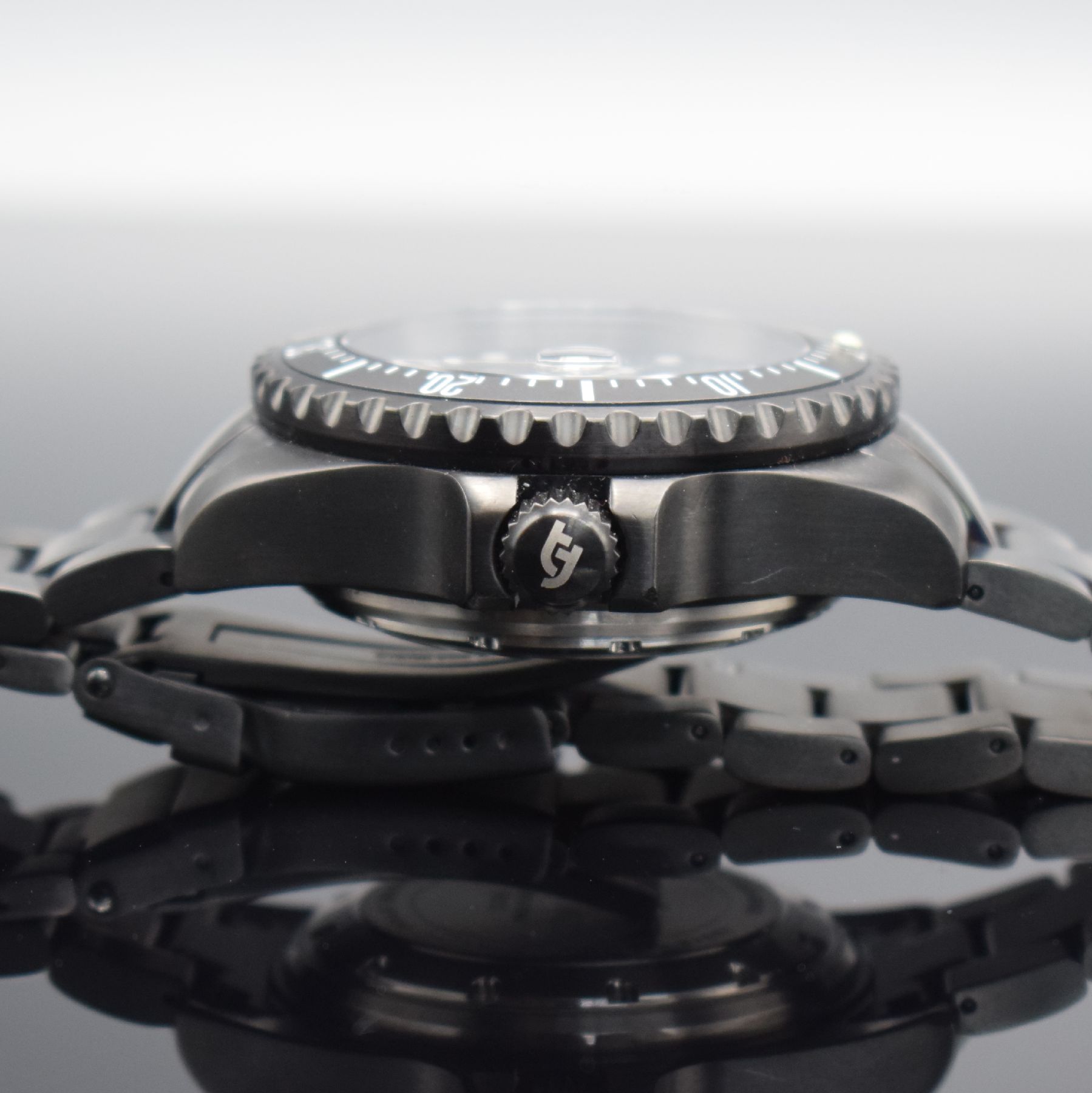 Detail g: TECNOTEMPO limitierte Certified Diver Herrenarmbanduhr in Stahl, Italien um 2015, auf 100 Stück limitiertes Sondermodell, Automatik, Boden & Krone ...
