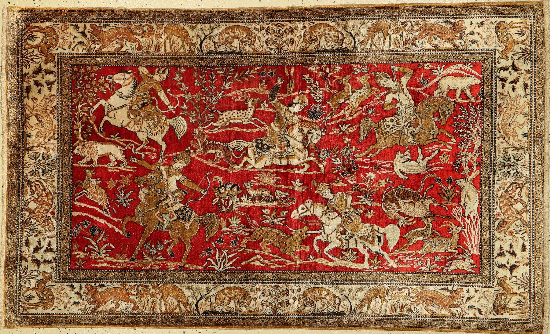Ghom Seide, Persien, ca. 60 Jahre, reine Naturseide, ca. 170 x 103 cm, EHZ: 3