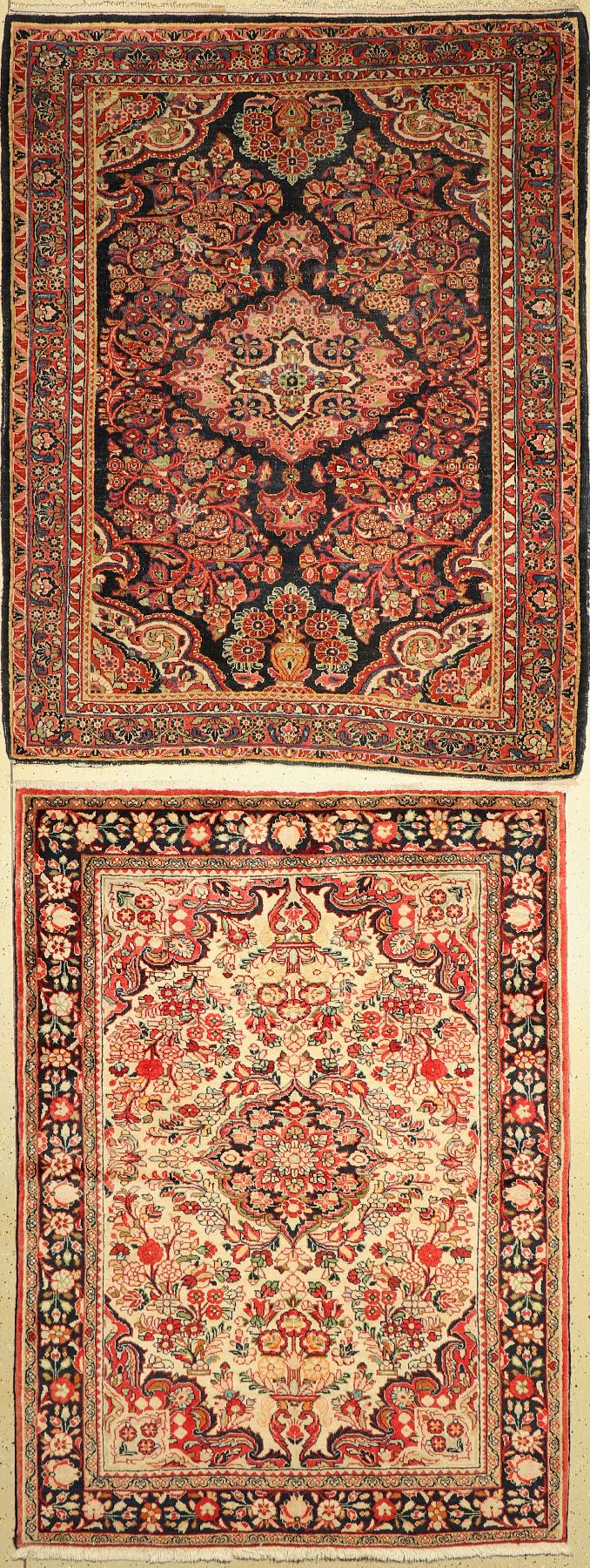 2 Persische Teppiche, Sarogh Mahal, um 1940, ca, 200 x 159 cm, EHZ: 3, Lilian, ca, 50 Jahre, ca, 207 x 140 cm, EHZ: 2