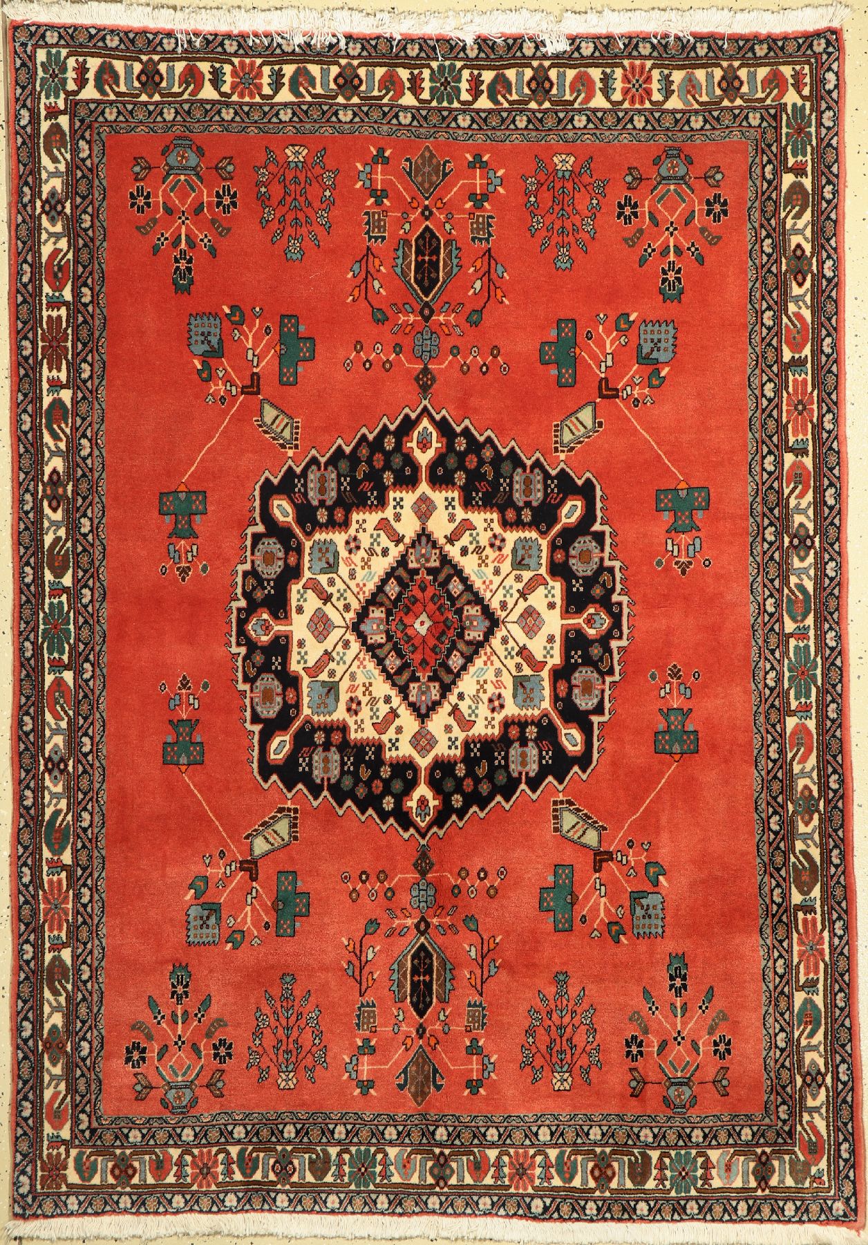 Afschar Kork fein, Persien, ca. 40 Jahre, Korkwolle, ca. 200 x 142 cm, EHZ: 2