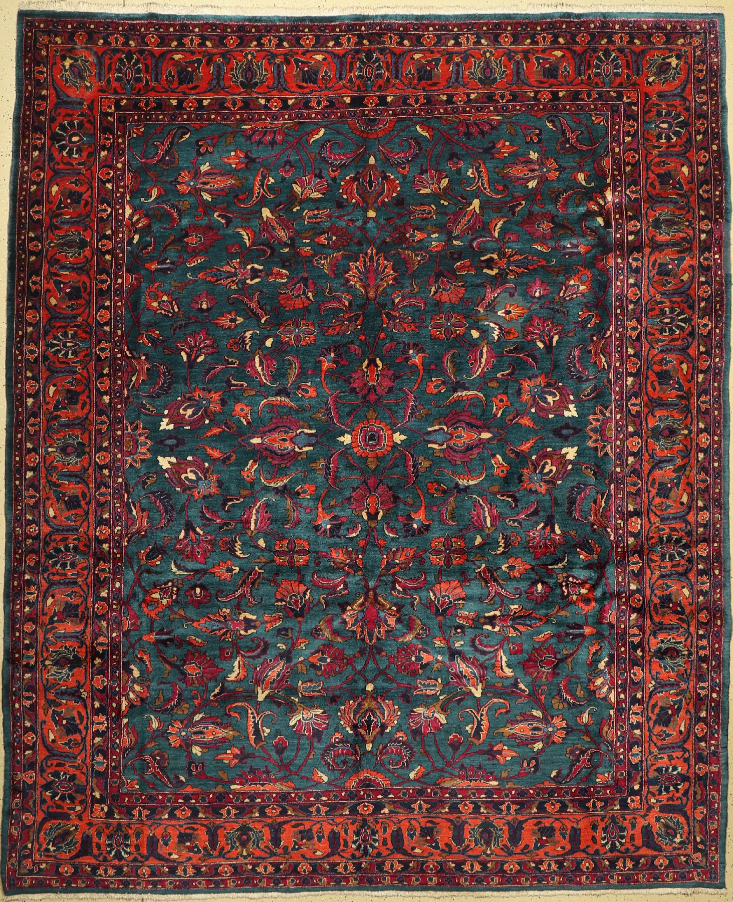 Mesched alt, Persien, um 1950, Wolle auf Baumwolle, ca. 325 x 266 cm, EHZ: 2, (Restauriert)