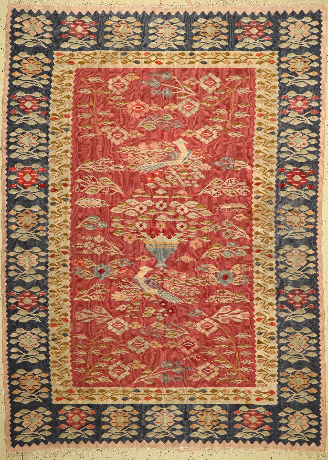 Bessarabien Kelim, Europa, ca. 50 Jahre, Wolle auf Wolle, ca. 250 x 185 cm, EHZ: 2, (fleckig)