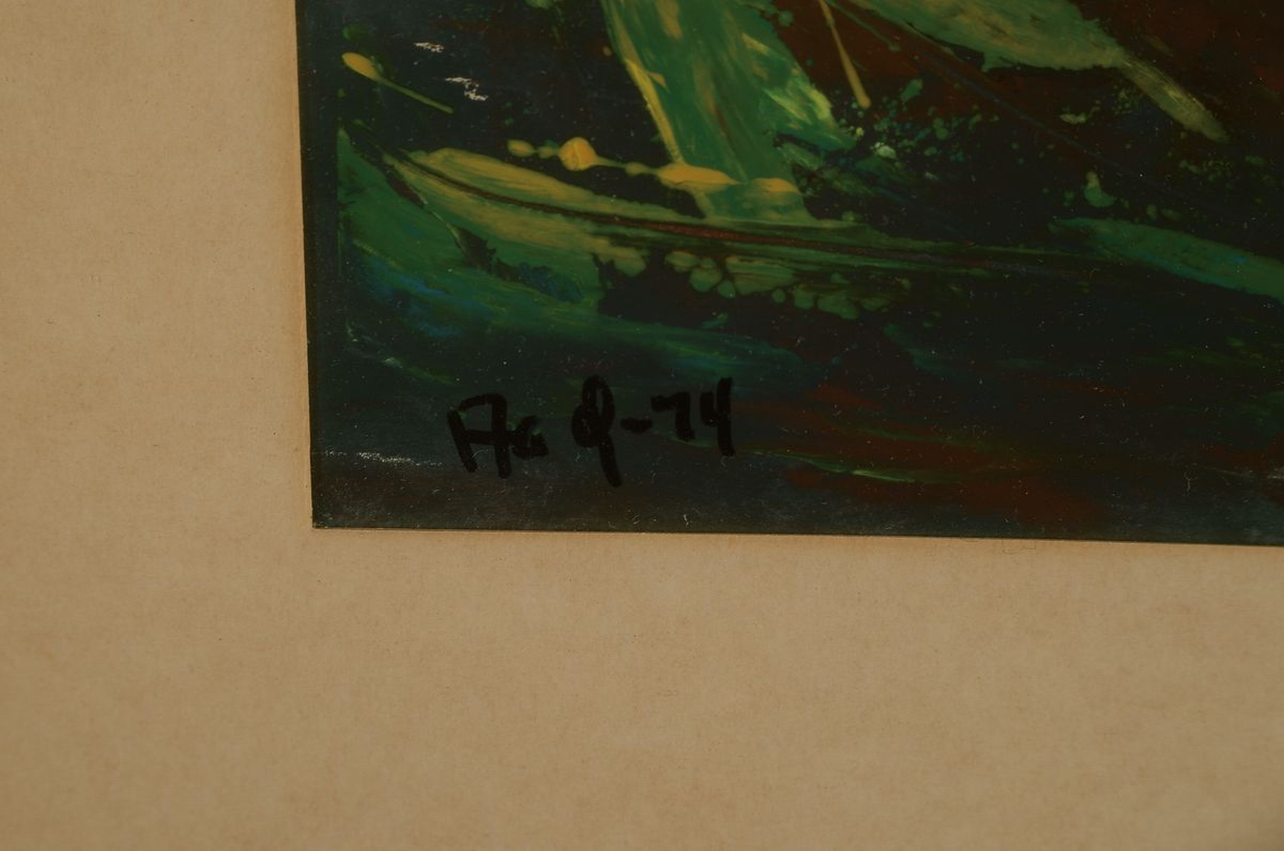 Detail c: Unbekannter zeitgenössischer Künstler, 3 Arbeiten von 1974, Darstellungen stilisierter Vögel, Gouache auf Papier, alle monogr. HAO und dat., ca. ...