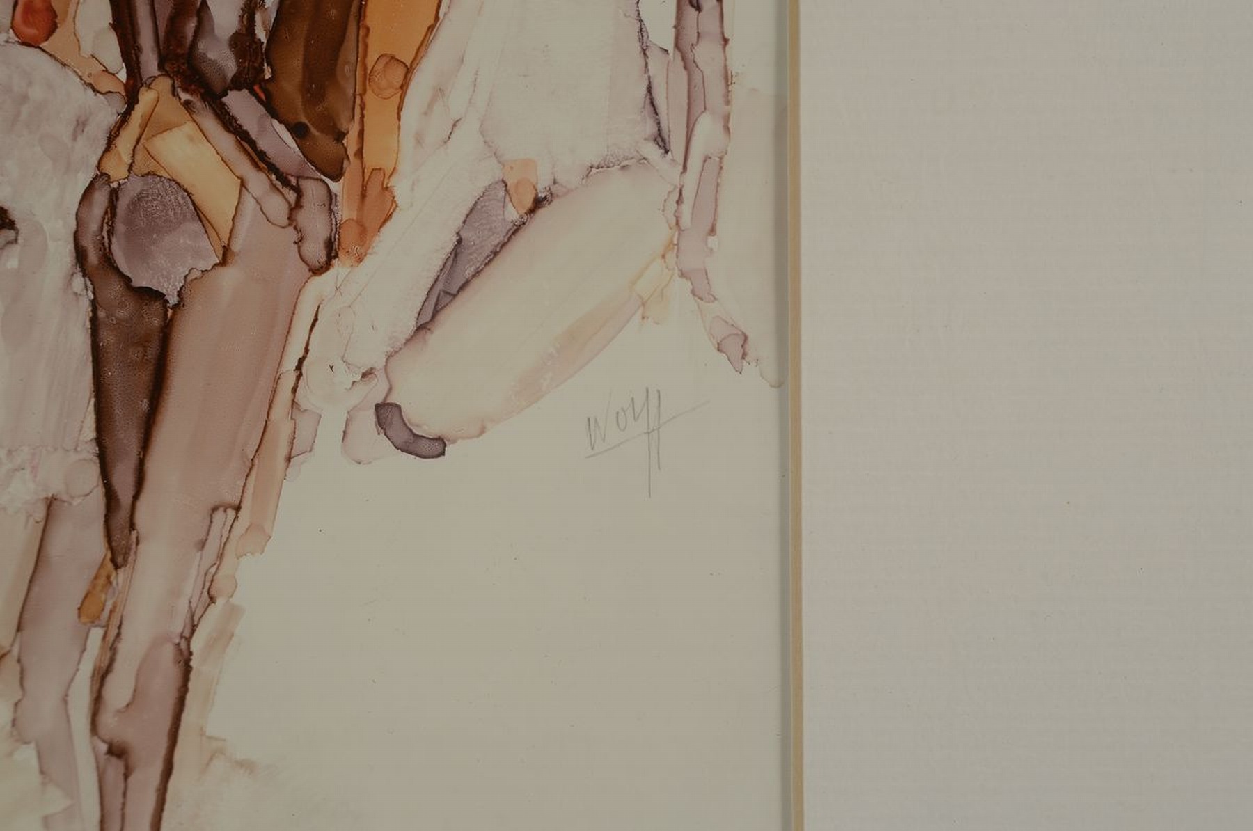 Detail a: Wolff, zeitgenössischer Künstler, Ansammlung von Akten, Acryl auf Papier, seitlich rechts signiert, ca. 26x36cm, PP, u.Gl., R. ca. 50x70cm