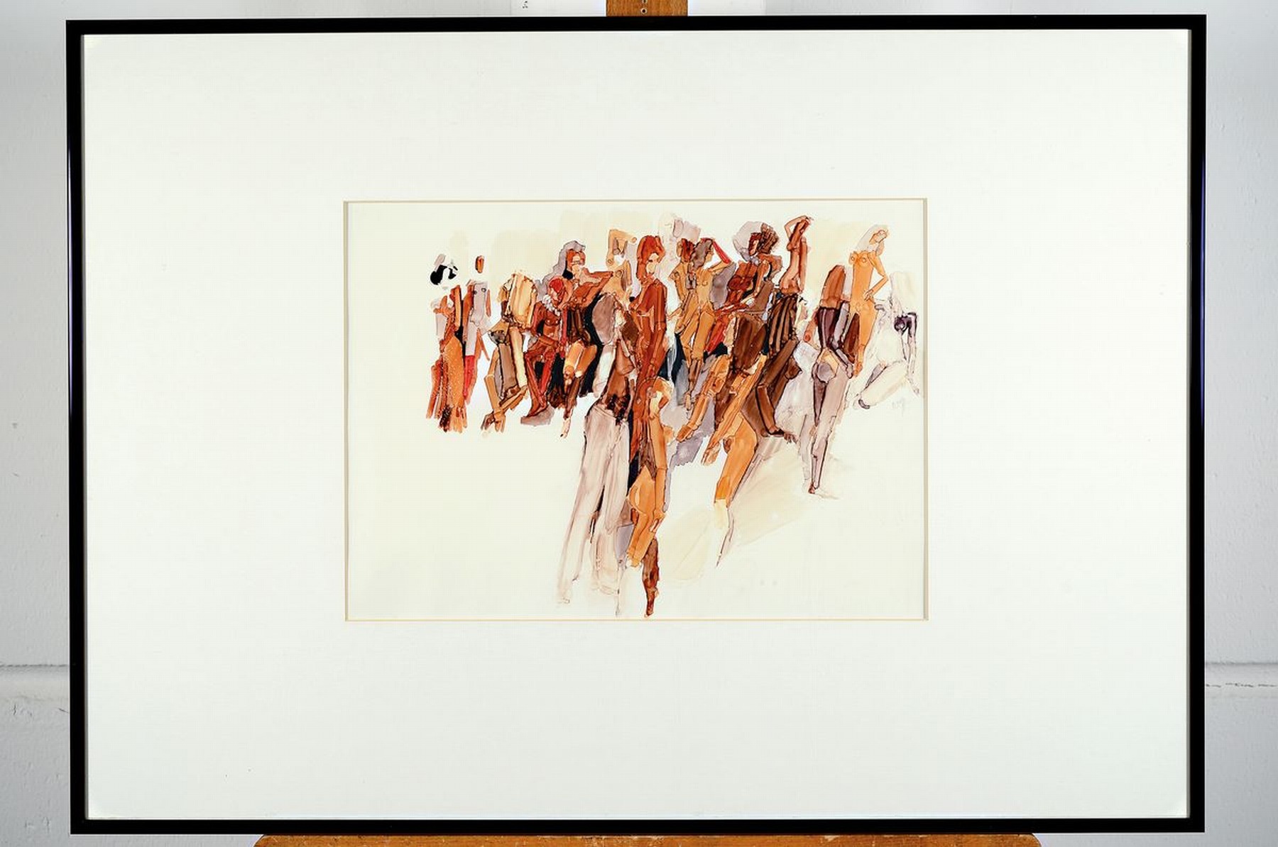 Detail k: Wolff, zeitgenössischer Künstler, Ansammlung von Akten, Acryl auf Papier, seitlich rechts signiert, ca. 26x36cm, PP, u.Gl., R. ca. 50x70cm