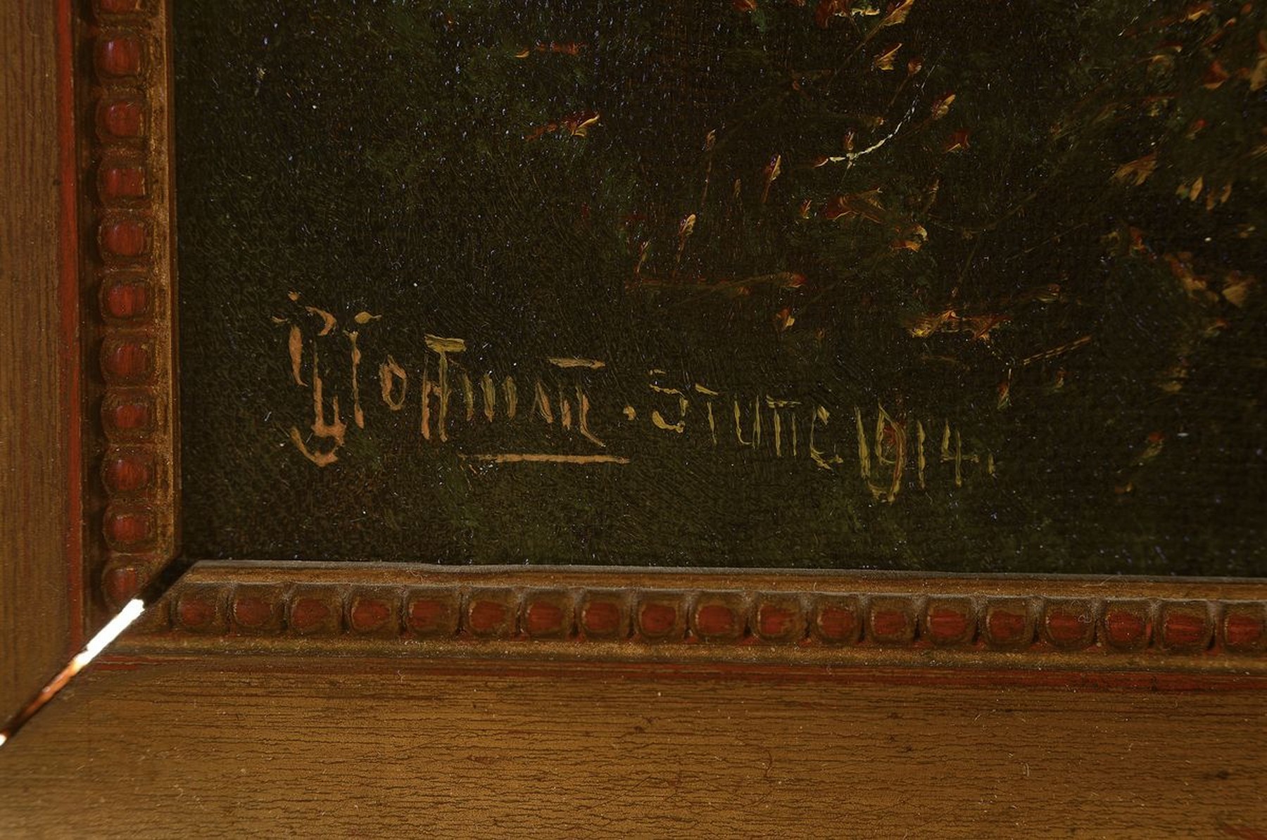 Detail a: Georg Hoffmann, 1891-1975 Stuttgart, Blick auf Burg Hohenzollern, Öl/Lwd, links unten signiert und dat. 1914, ca. 32x51cm, R. ca. 41x60cm