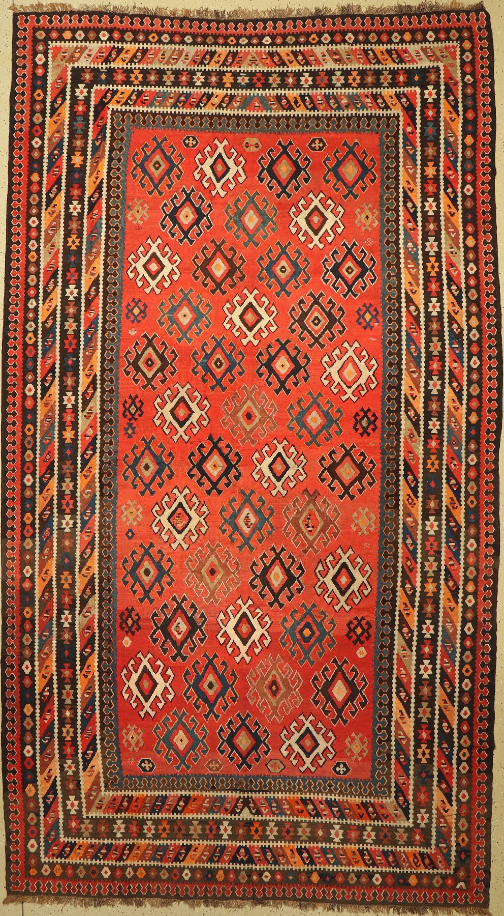 Ghaschgai Kelim, Persien, um 1950, Wolle auf Wolle, ca. 410 x 230 cm, EHZ: 2-3
