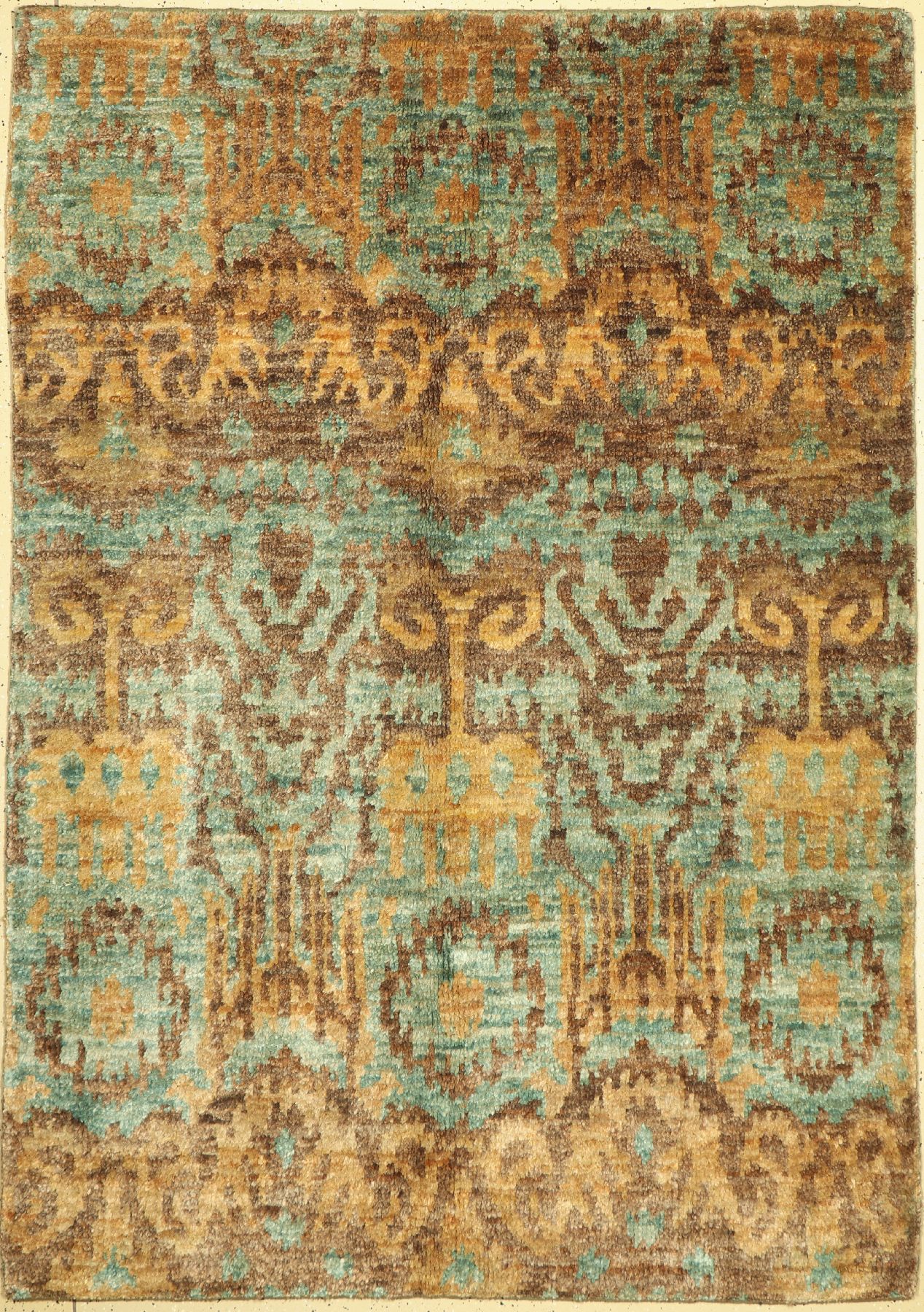 Europäischer Teppich, (Ikat Muster), um 1960, Wolle auf Baumwolle, ca. 240 x 170 cm, EHZ: 2