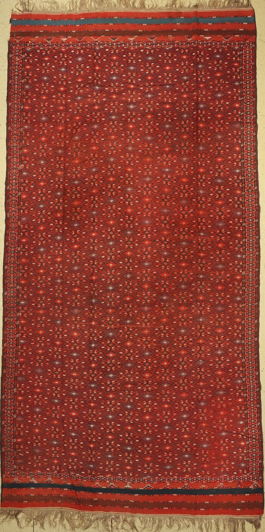 Sumakh alt, Turkmenistan, um 1940, Wolle auf Wolle, ca. 440 x 225 cm, EHZ: 3, (paar kleine Löcher)